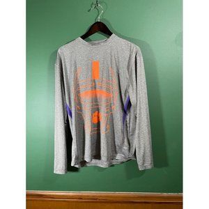 Clemson Tigers Football - Men's Grey Long Sleeve Light Weight Logo T-Shirt - Siz